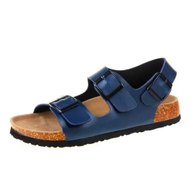 2024 New Summer Beach Cork Sandals Men Casual Outside Non-slip Black White Brown Double Buckle Sandalias Shoe Plus Size 35-43 44