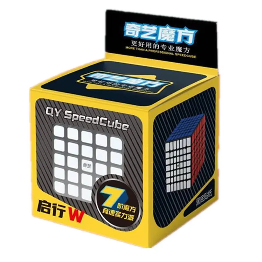 Qiyi-Autocollant magique Speedvineyin noir pour enfants, puzzle de vitesse, jouet, cube magique, version 2, 6x6x6, 7x7x7, 4x4, 5x5, 6x6, 7x7