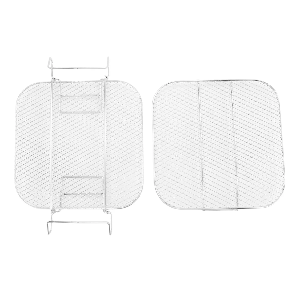 رف مربع متعدد الطبقات للمقلاة الهوائية ، فولاذ مقاوم للصدأ ، ملحقات مجفف ، رفوف بطبقتين