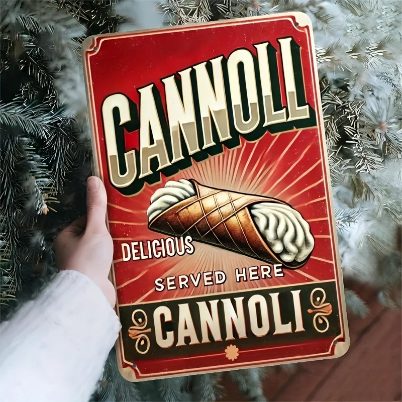 Room Decor  of Vintage-Style Tin Sign - Iron, Offering Italian Desserts Here, a Rustic Metal for Wall Decoration in Homes,
