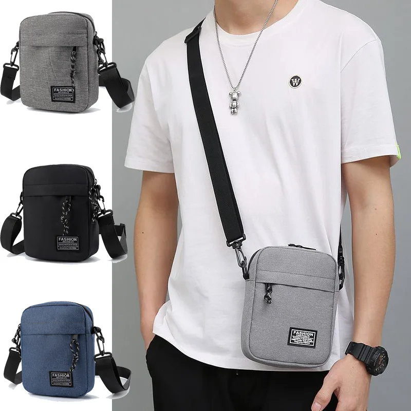 

Men's Small Square Bag Shoulder Mini Lightweight Multifunctional Mobile Phone Bag Sports Satchel Vertical Men Crossbody Bag