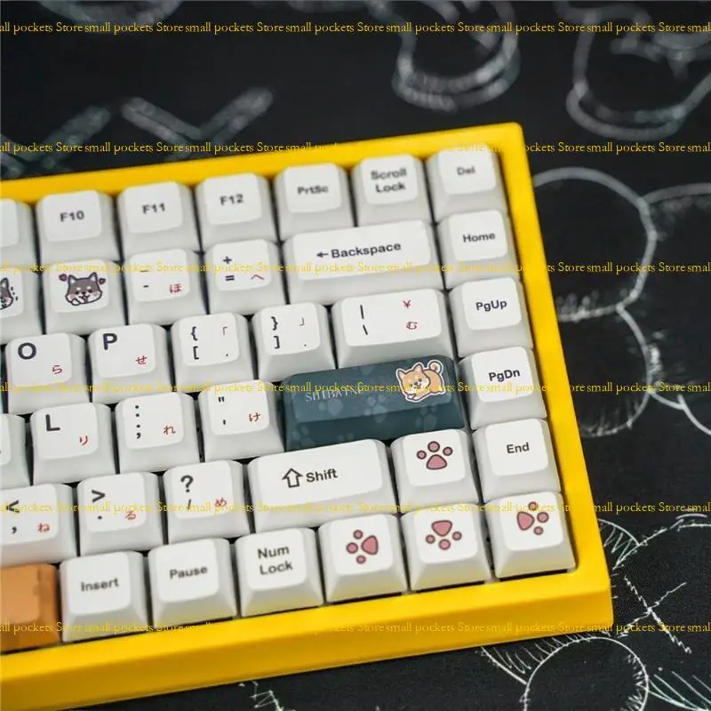R1WD 116Keys / Set  XDA PBT Keycaps Full Set Mechanical Keyboard Keycaps PBT Dye-Sublimation Corgi Theme Keycaps