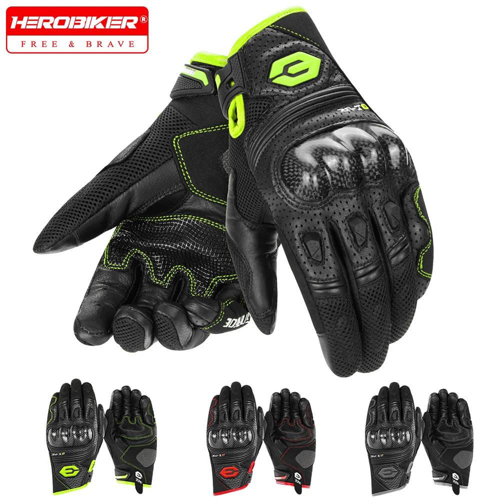 

Motocross Gloves Touch Screen Motorcycle Gloves Genuine Leather Mesh Breathable Moto Gloves Men Women Touch Screen Cycling Glove