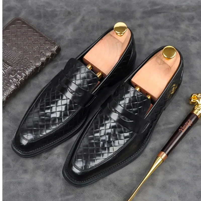 Men Leather Casual Shoes Men Casual Shoes Luxury Fashion Men Loafers Moccasin Shoes Business Dress Shoes Large Size