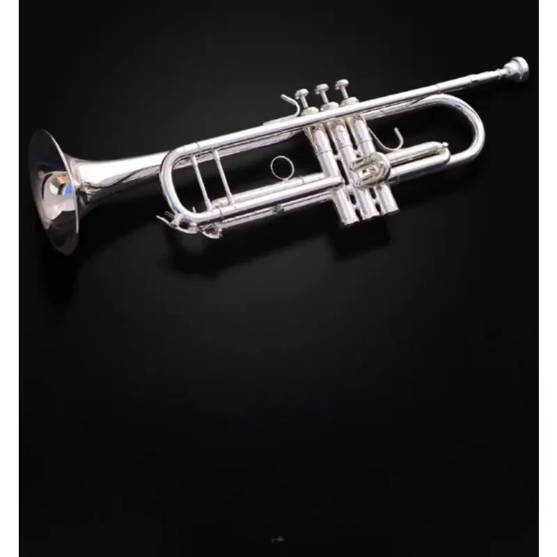 Two-color Silver-plated Trumpet, B-tone Silver-plated Brass Trumpet Musical Instrument, Beginner Professional Performance
