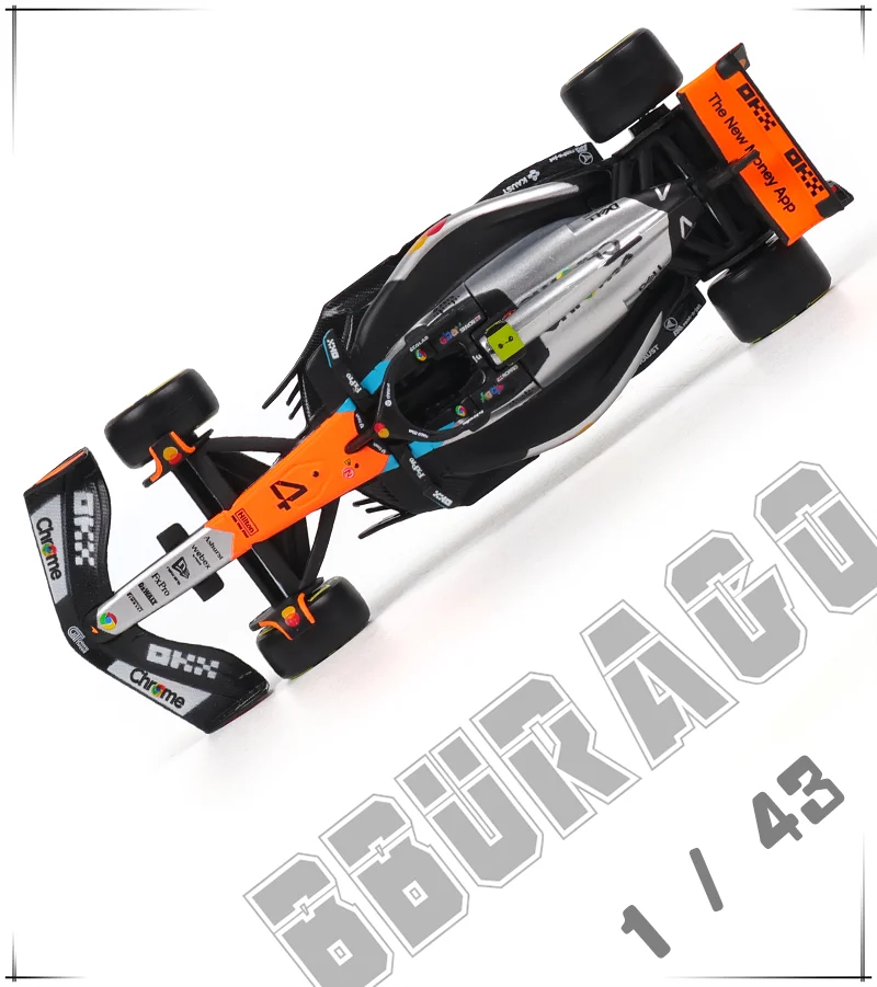 Bburago 1:43 2025 F1 McLaren MCL39 Britischer Großer Preis # 4 Lando Norris # 81 Oscar Piastri Legierungsauto Druckguss-Modell Spielzeug Sammlerstück – Detail 1