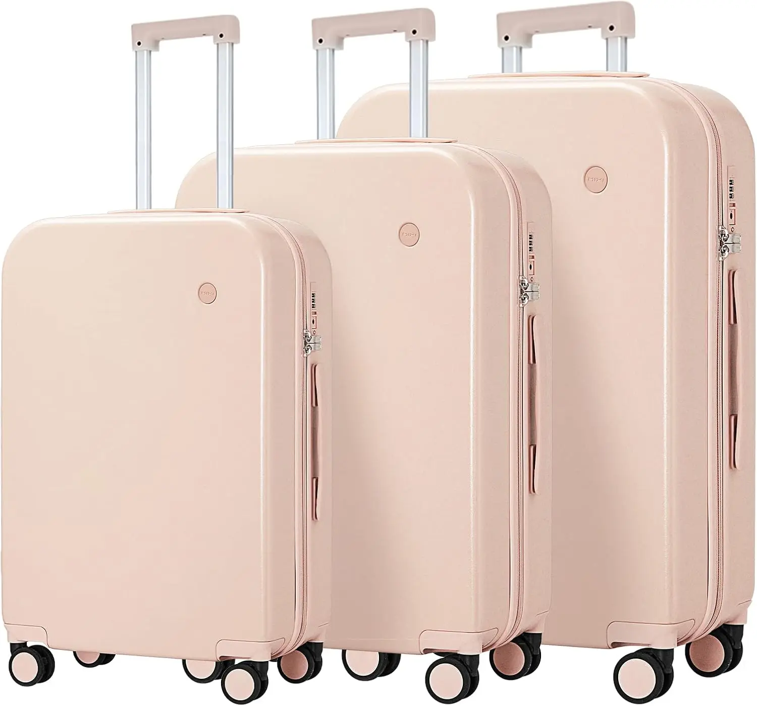 

3-Piece Luggage Set Hardside PC Travel Suitcase Rolling Bag Spinner Wheels TSA Lock, 20+24+28 Pink