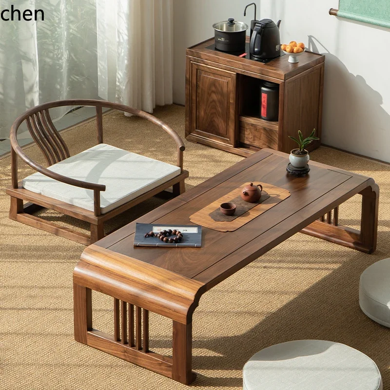 i5.15 Tatami Low Table and Chair Solid Wood Tea Room Living Room Bay Window Tea Table Tea Desk