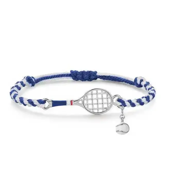 Fashion and Leisure Sports Style! Tennis Racket Braided Bracelet High Value Luxury Bracelet Temperament Simple Jewelry