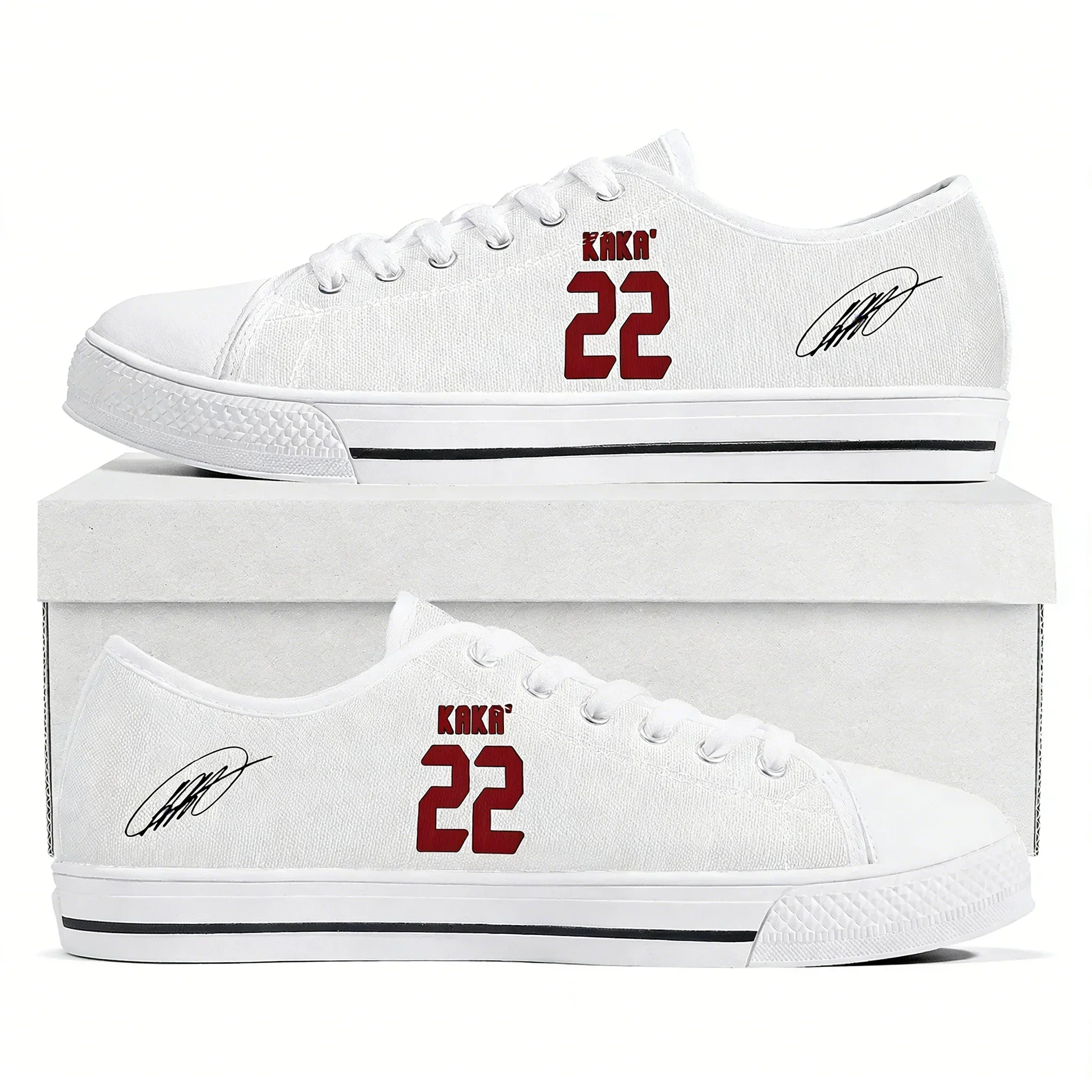 

Kaka No.22 Low Top Shoes Man Woman Teenager Canvas Casual Sneaker Brazil Soccer Star Sneakers Couple Footwear Custom Shoe White