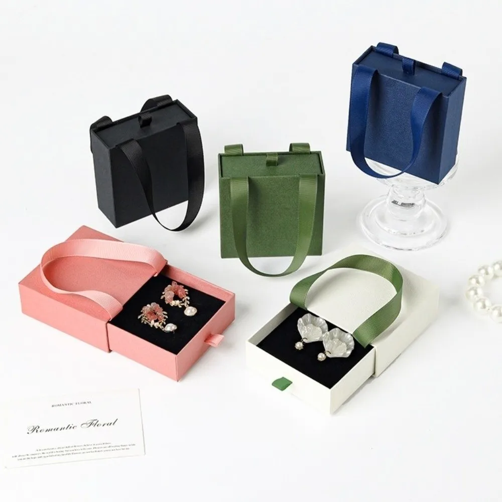 Paper Material Jewelry Packaging Box Drawer Style Gift Packaging Jewelry Storage Organizer Portable Design