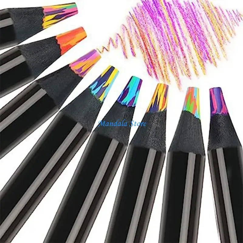 

U2JC 12 Colors Rainbow Colored Pencils Wooden Colored Pencil for Kid Adult Coloring