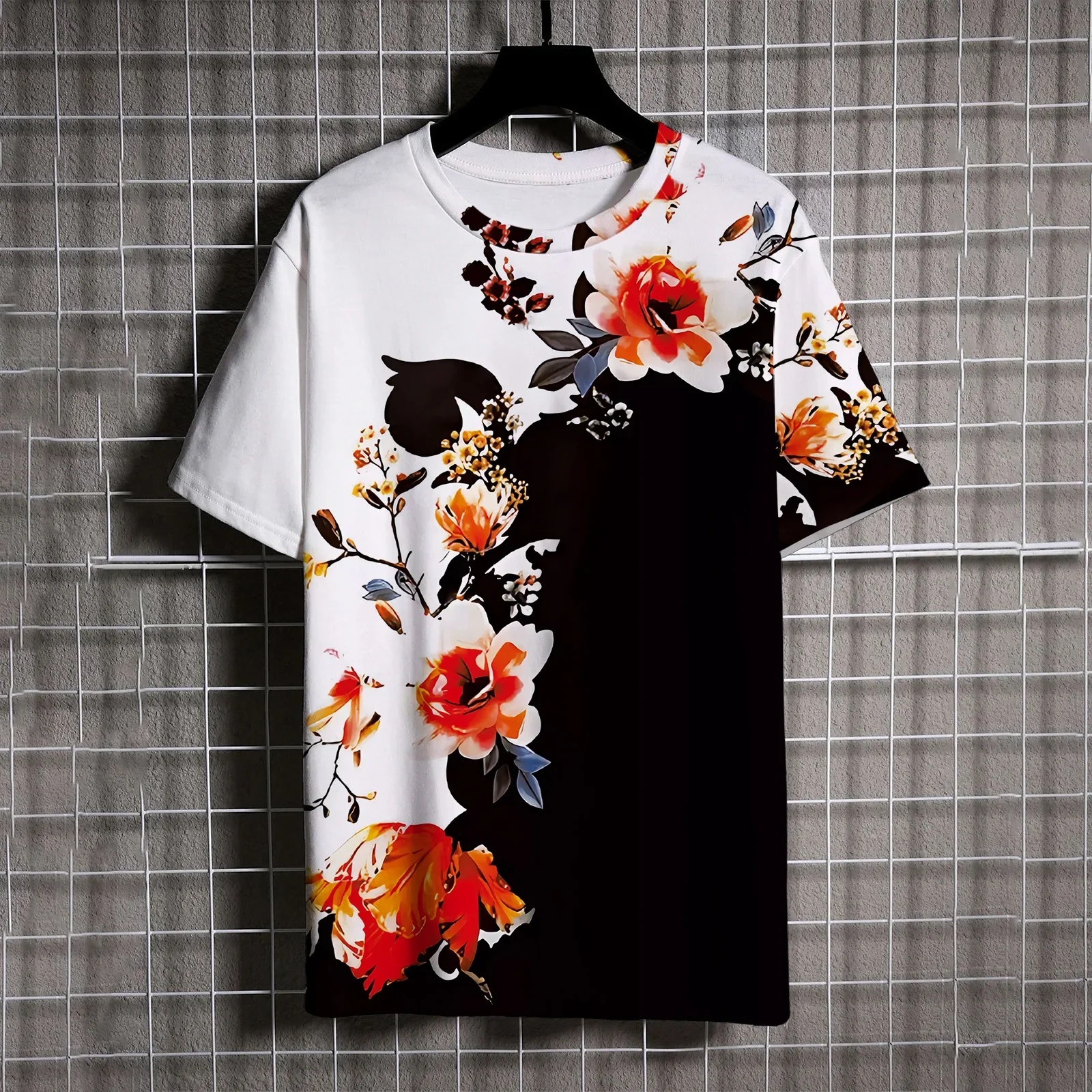 2024 남성용 라운드넥 슬림핏 절묘한 디지털 프린팅 티셔츠, 활력, 젊은이, 데일리, 아웃도어, 다용도, 여름, 신상 패션  Best5