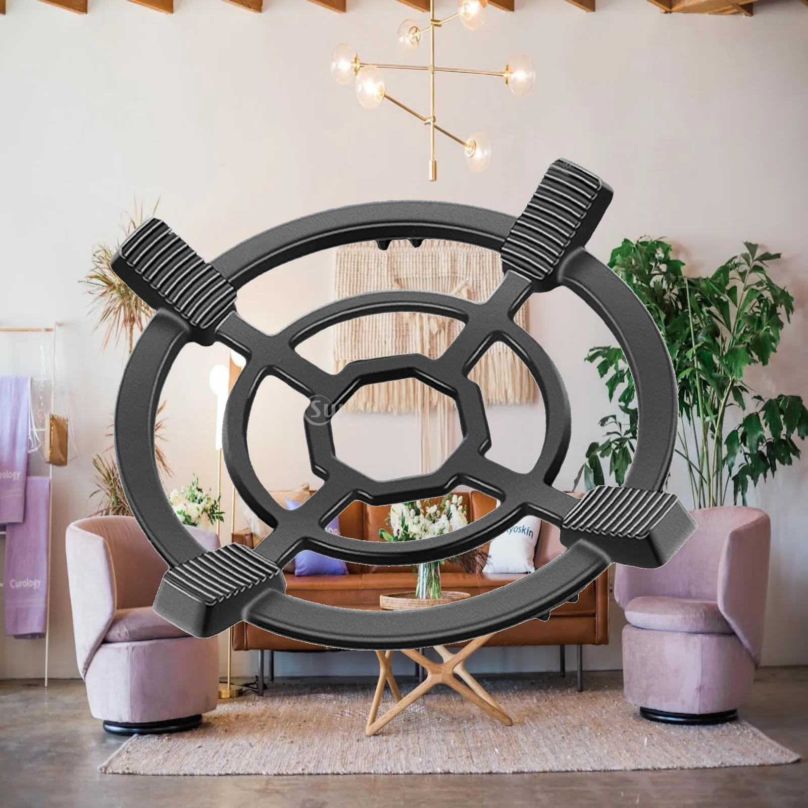 Stovetop Wok Ring Cast Iron Pan Holder Rack Gas Hob Support for Milk Pot Coffee Pot Kitchen Use