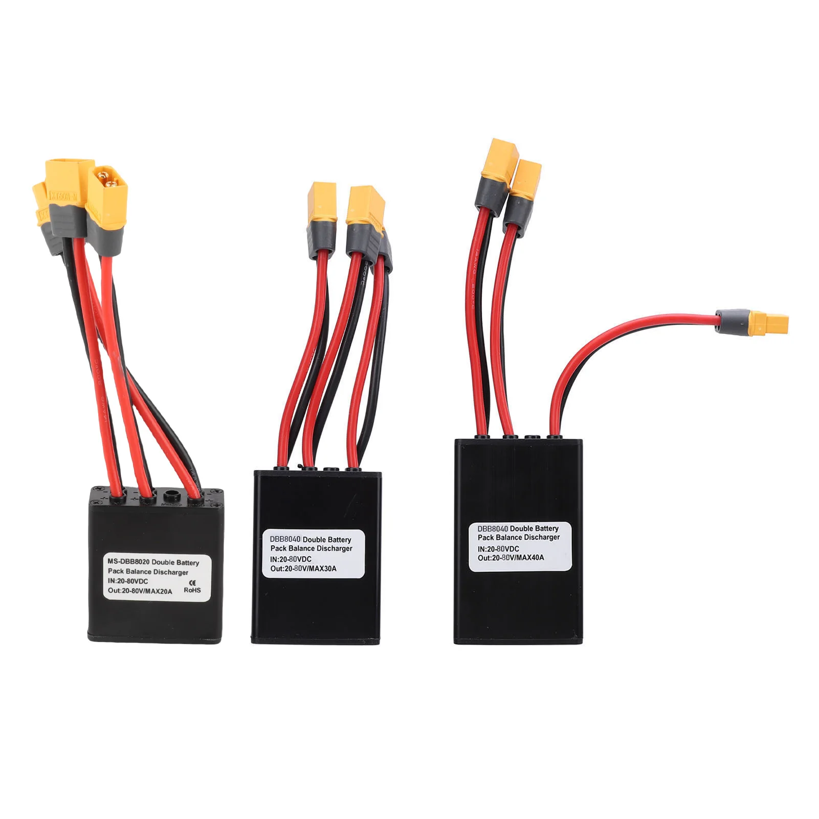 Convertidor de descarga de batería doble, interfaz DC20-80V XT60, adaptador de módulo paralelo de batería Dual para Motor de 250-3000W