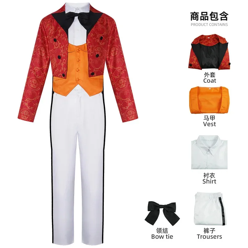

Movie Jerome Valeska Cosplay Costume Joker Red Suit Men Vest Jacket Uniforms Halloween Carnival Party Clothes Set ft1/