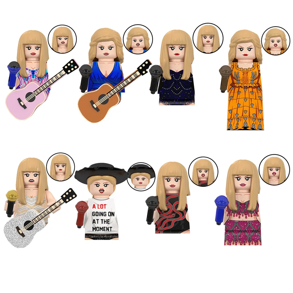 Taylor Alison Swift Celebrity Mini Building Blocks Famous Singer Super Star Daft Punk Band Models Bricks Toys For Kids Gifts