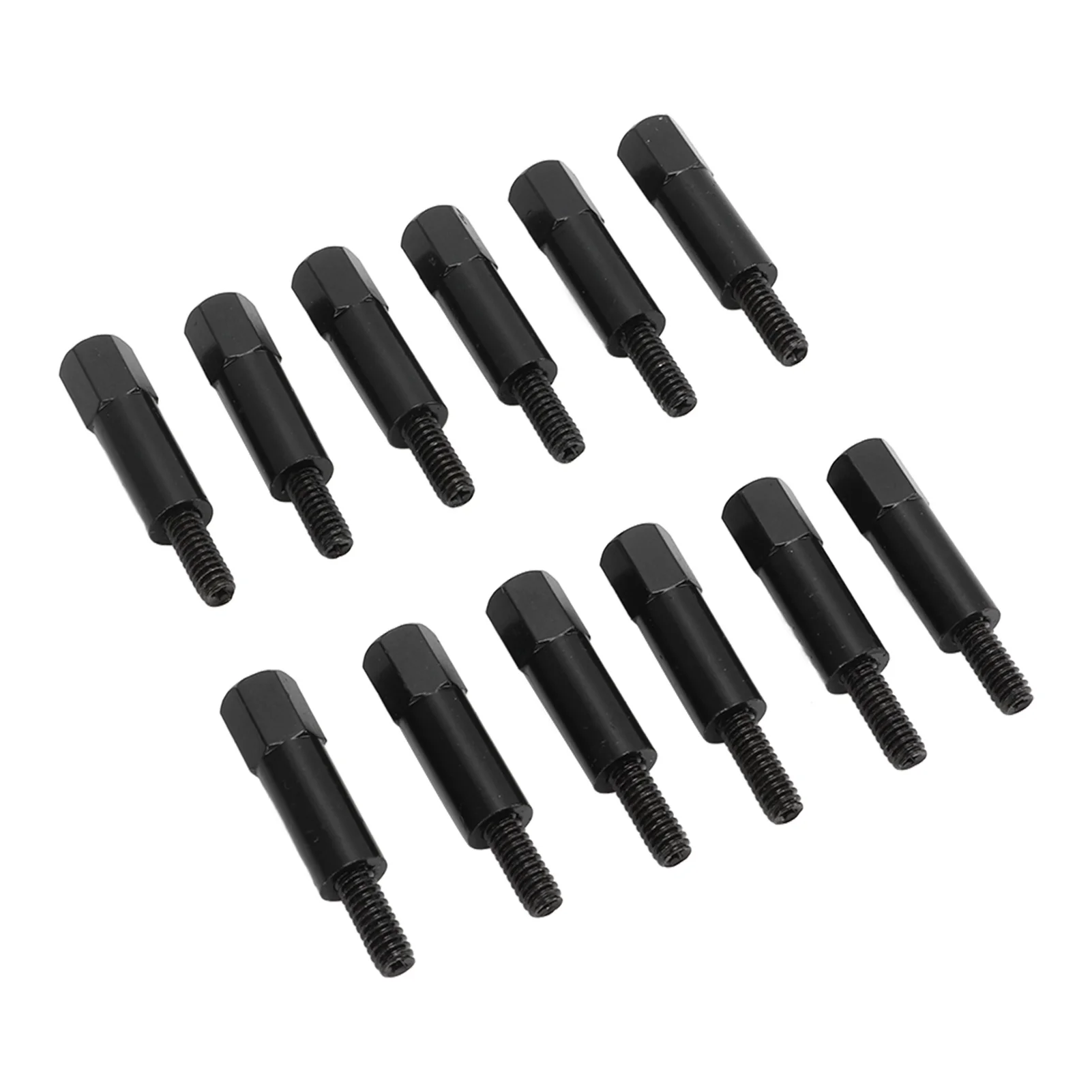 12PCS Mini Valve Cover Hex Bolt Stud Nut Set Black Replacement for Ford SB 260 289 302 351W Engine