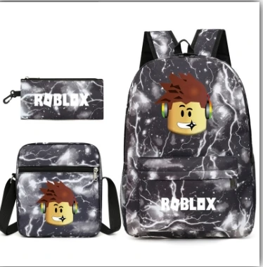 ملحقات ألعاب Roblox - مجموعة مكونة من 3 قطع (مجموعة حقيبة ظهر وحقيبة سفر للجنسين للطلاب) #4