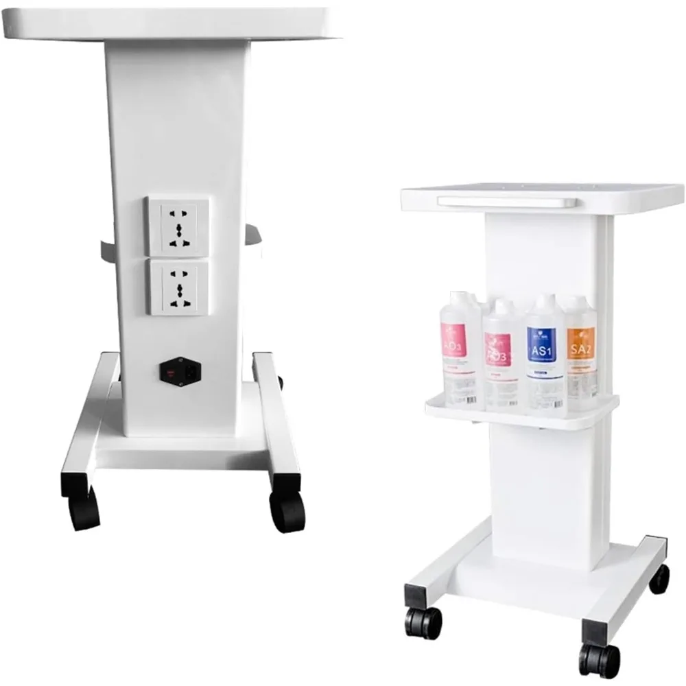 

New Upgrade Beauty Trolley Cart w/110V Socket & Handle - 3 Tier Beauty Rolling Cart - Esthetician Cart for Spa Beauty Salon