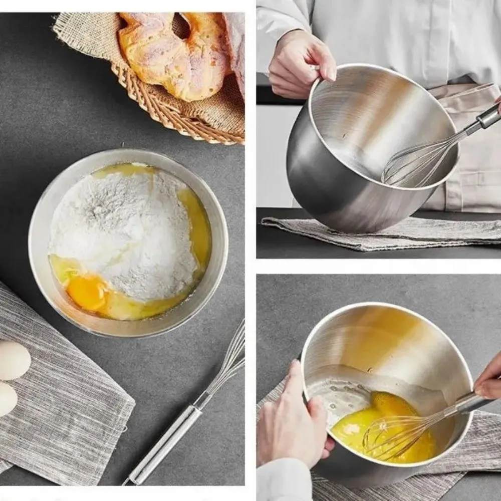Stainless Steel Mixing Bowl Splash Proof Deep Design Salad Egg Beating Basin Household Bread Cake Fruit Container