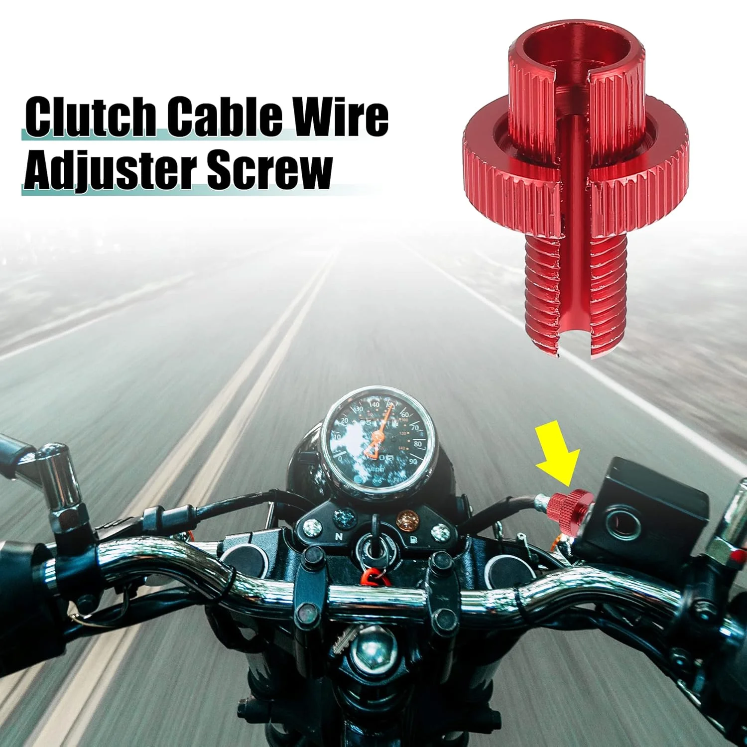 2Pcs M10*1.25 Universal Motorcycle Brake Clutch Cable Line Adjuster Screw for Motorbike Pit ATV Dirt Bike Motocross Red