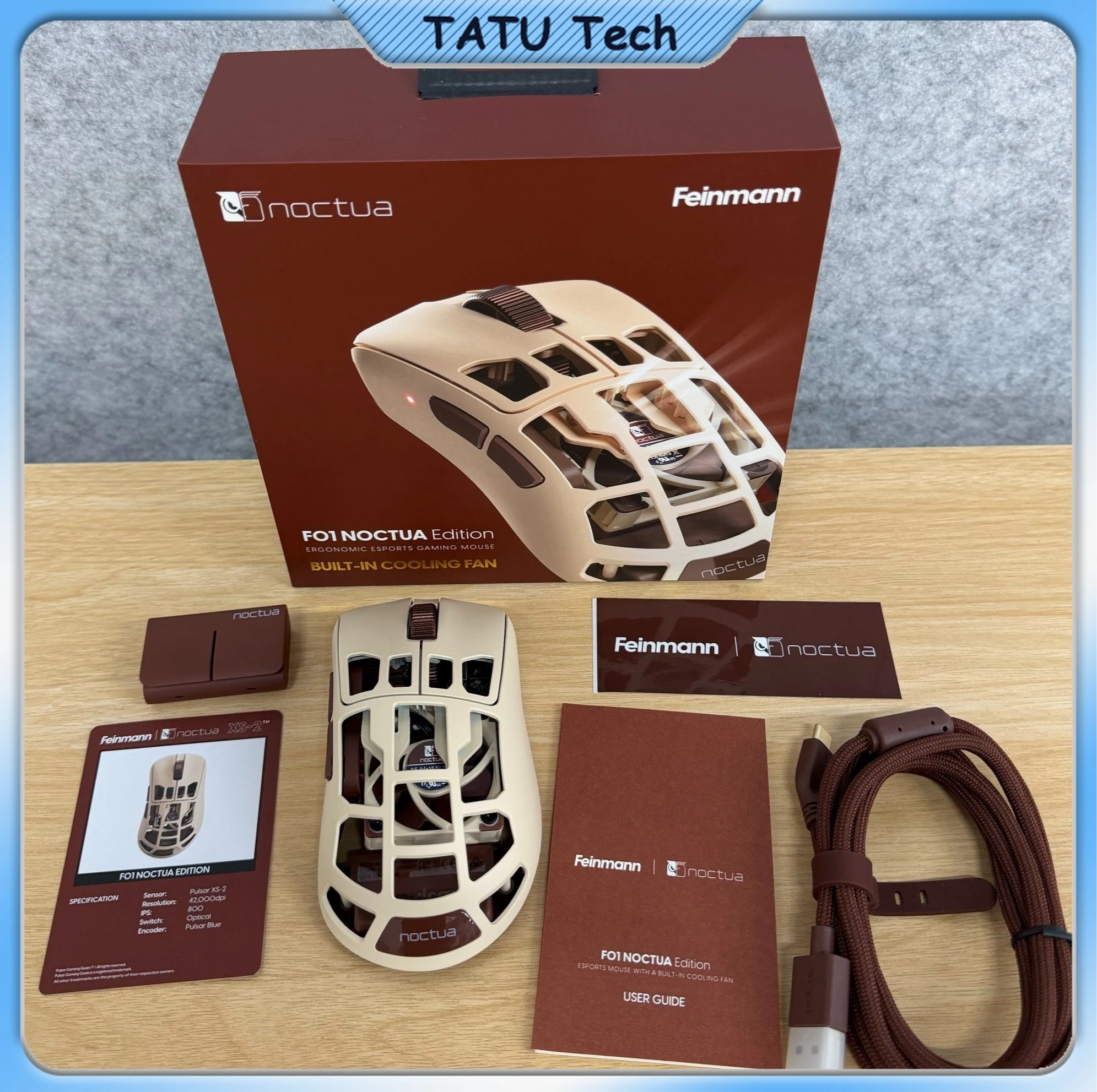 Pulsar Feinmann F01 Wireless Gaming Mouse Built-in NF-A4x10 Cooling Fan 73g Carbon Shell XS2 42000DPI 8K Polling FPS Mouse