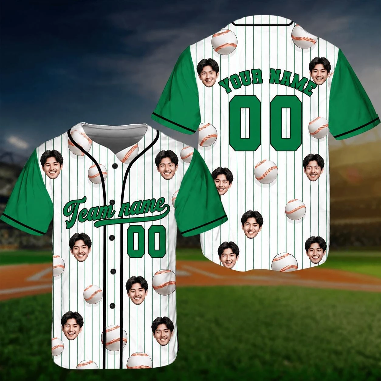 Custom Face Baseball Jersey, Personalized Team Jersey Shirt, Funny Photo Baseball Shirt, Custom Name Number Sports Jersey