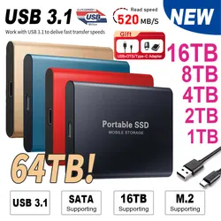 Disco duro externo Original de 2 TB, Mini discos duros SSD externos portátiles de 1 TB, unidad de alta velocidad, disco duro externo de estado sólido nuevo