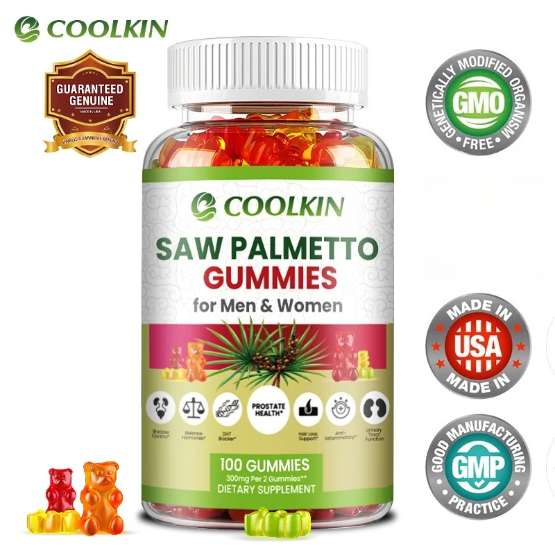 

Saw Palmetto Gummies - Supports Prostate Function, Improves Urine Flow, Promotes Hair Growth, and Balances Hormones
