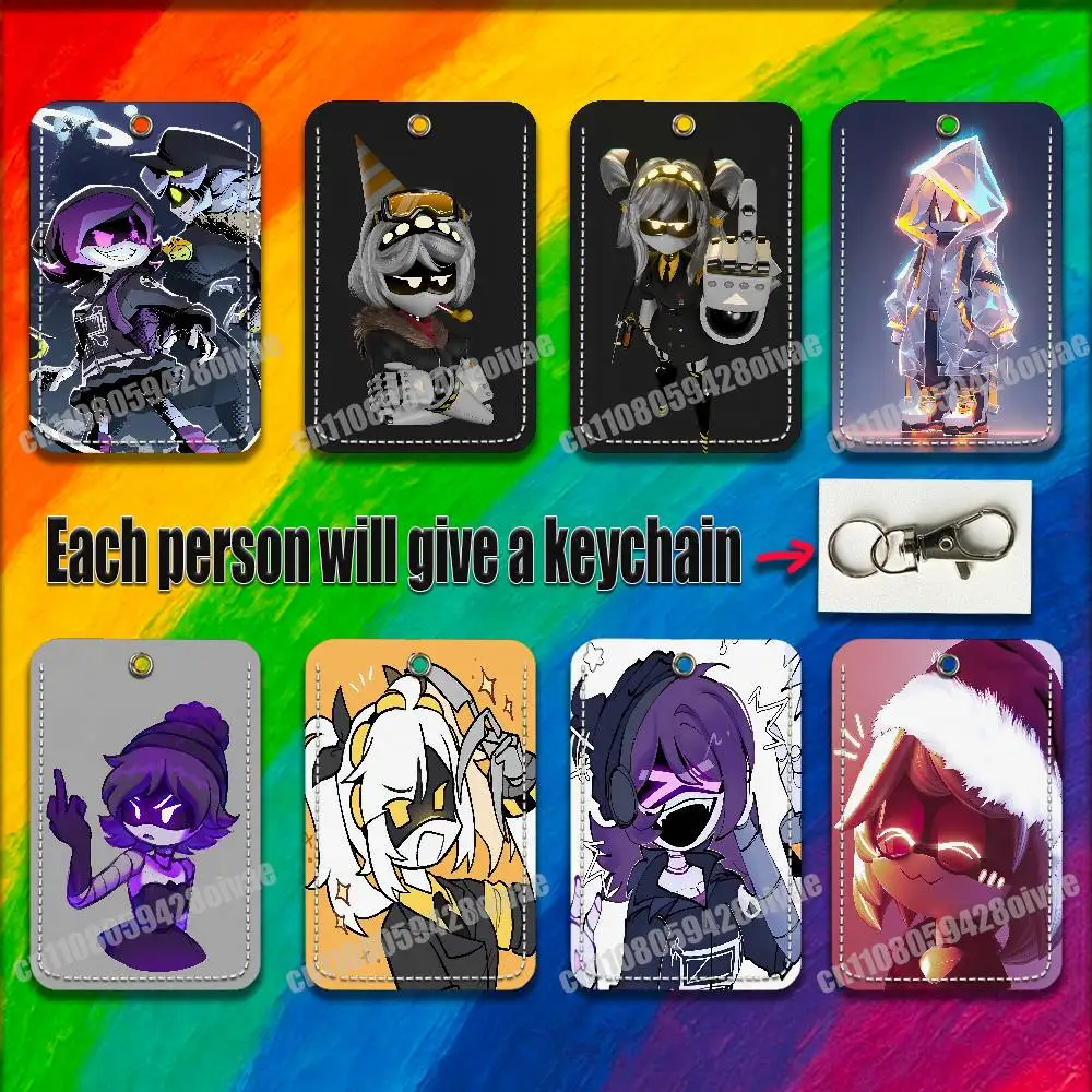 

M-Murder Drones Doll N J Uzi For ID Clips Credit Bank Work Card Holder Case Badge Bag Ornament Key Keychain