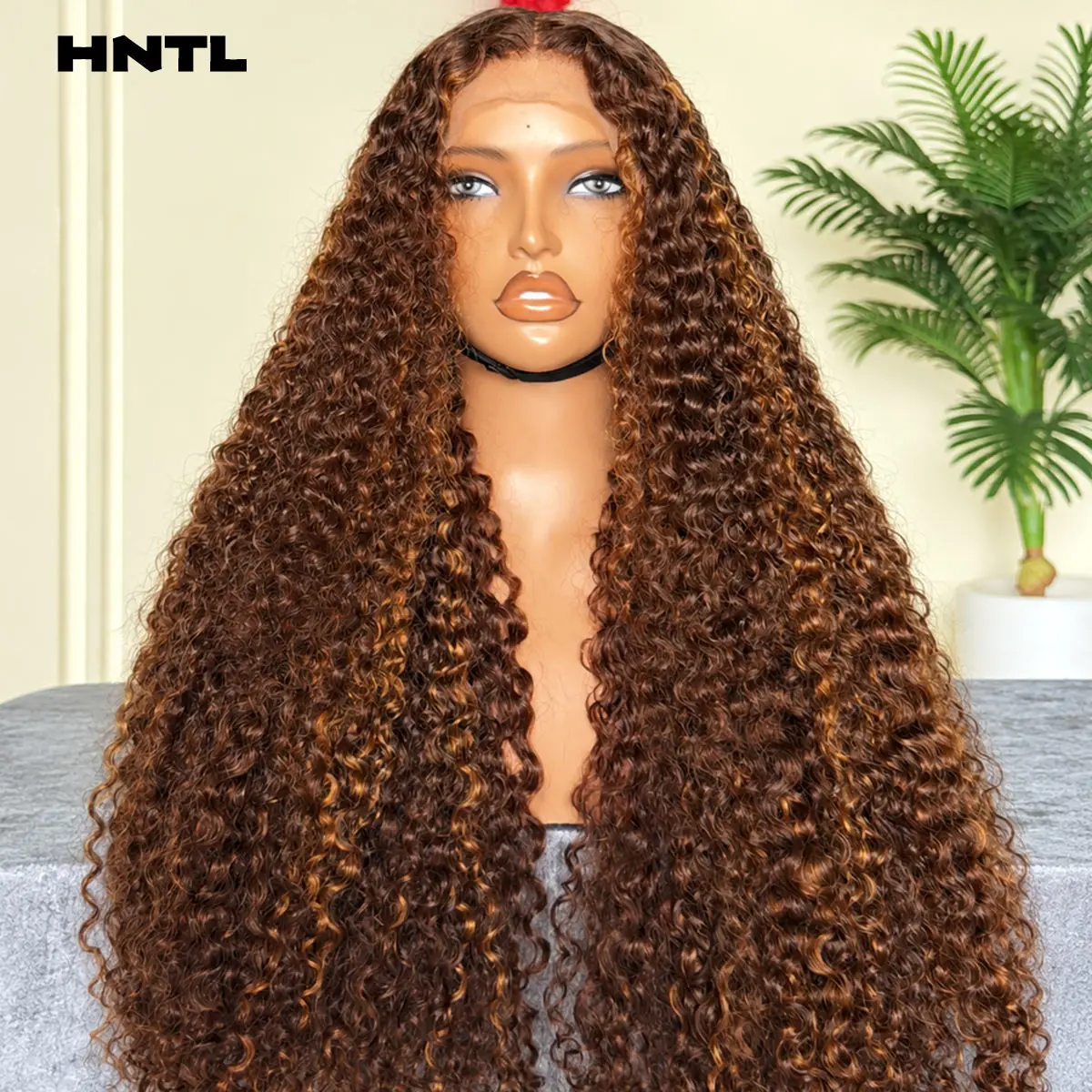 450 Density 5x5 Closure Piano Color Pixie Curls Glueless Wig 100% Human Hair Highlights Blonde Wear and Go Curly Lace Front Wigs
