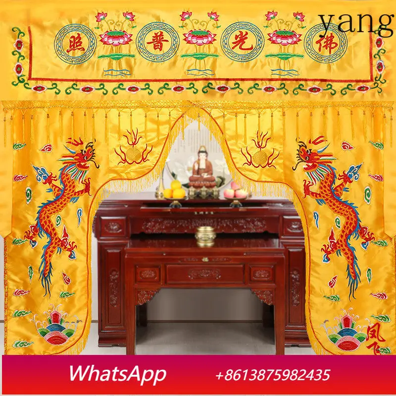 

Yjq Buddha statue curtain cloth, god tent Buddha cloth, Longmen Dragon tent Buddhist hall decorative background wall cloth