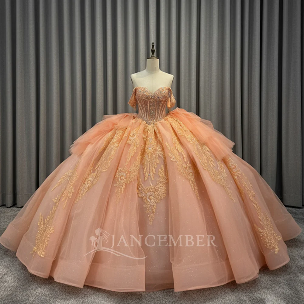 Princess Ball Gown Quinceanera Dresses Organza Formal Birthday Party Customized شارون سعيد فساتين سهره Tiered