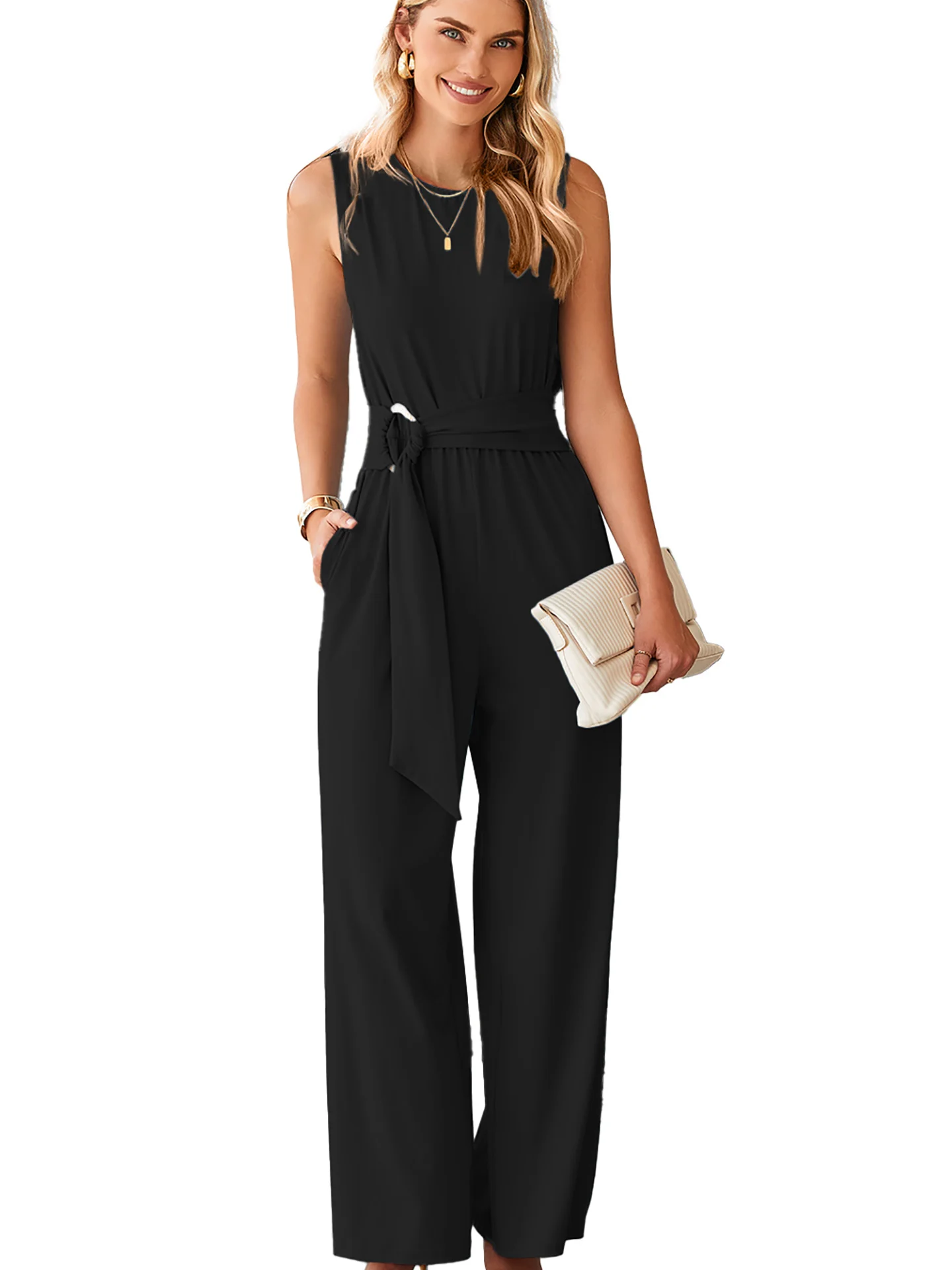 

Лето 2025 г., костюм с широкими штанинами, женский костюм с завышенной талией и галстуком, круглый цвет, высококачественная полиэфирная ткань