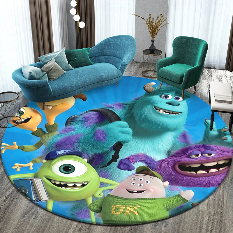 Monsters,Inc Printed Pattern Circular Carpet,Bedroom decorative Rug,Use non-slip floor in living room,Kitchen,Door,Bathroom Mat.