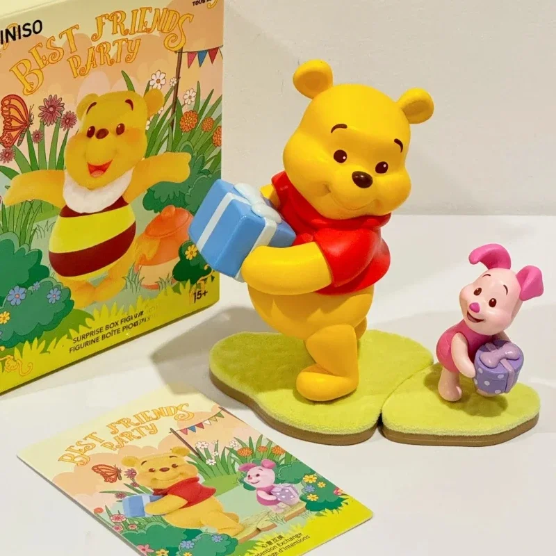 Caja ciega MINISO Disney, oso Pooh, serie de fiesta de amigos, adorno, caja misteriosa, juguetes de regalo de Navidad para el Día de los niños, productos genuinos