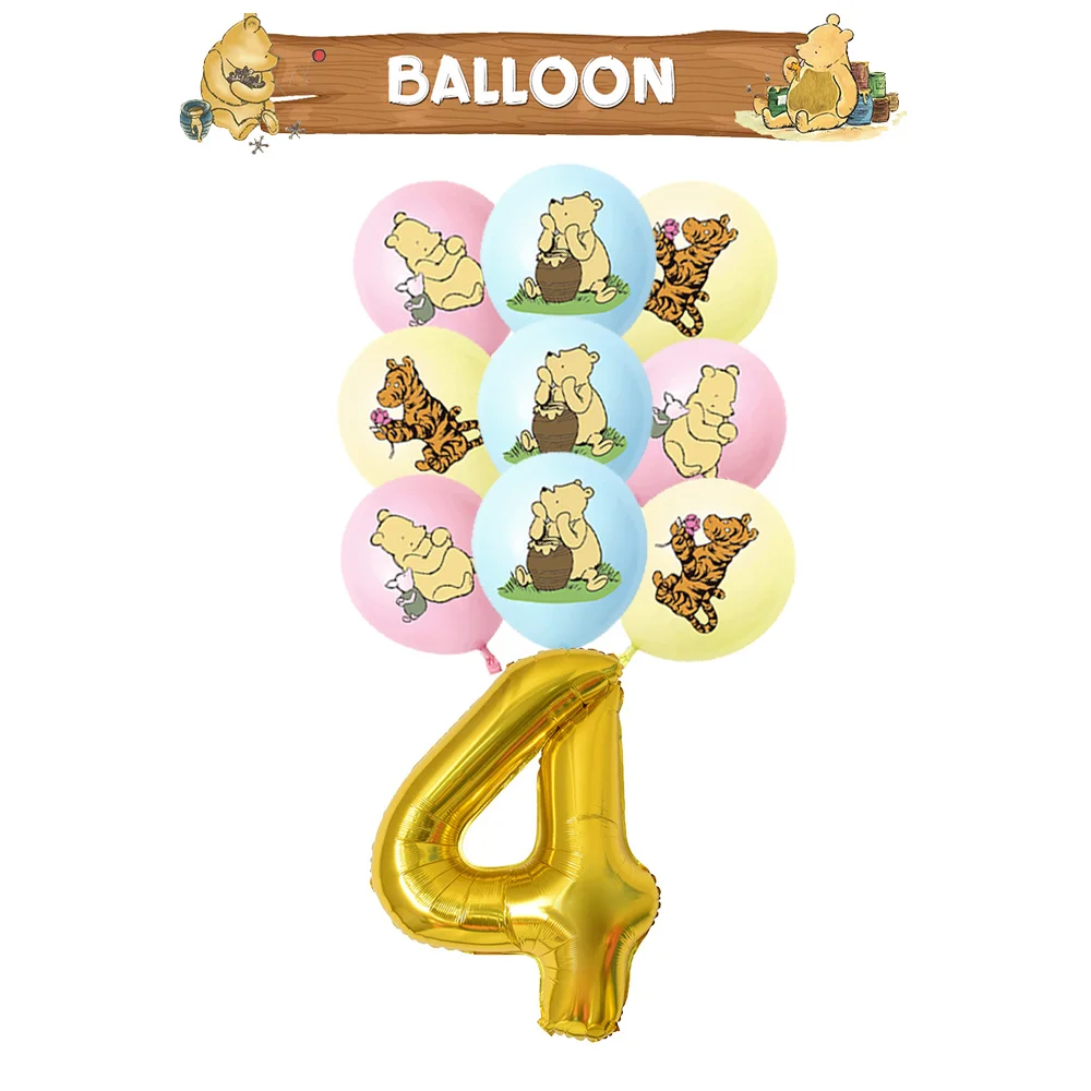 Winnie Puuh Geburtstagsdekoration Puuh-Bär Teller Tischdecken Servietten Banner Becher Kindergeburtstag Geschenke Babyparty