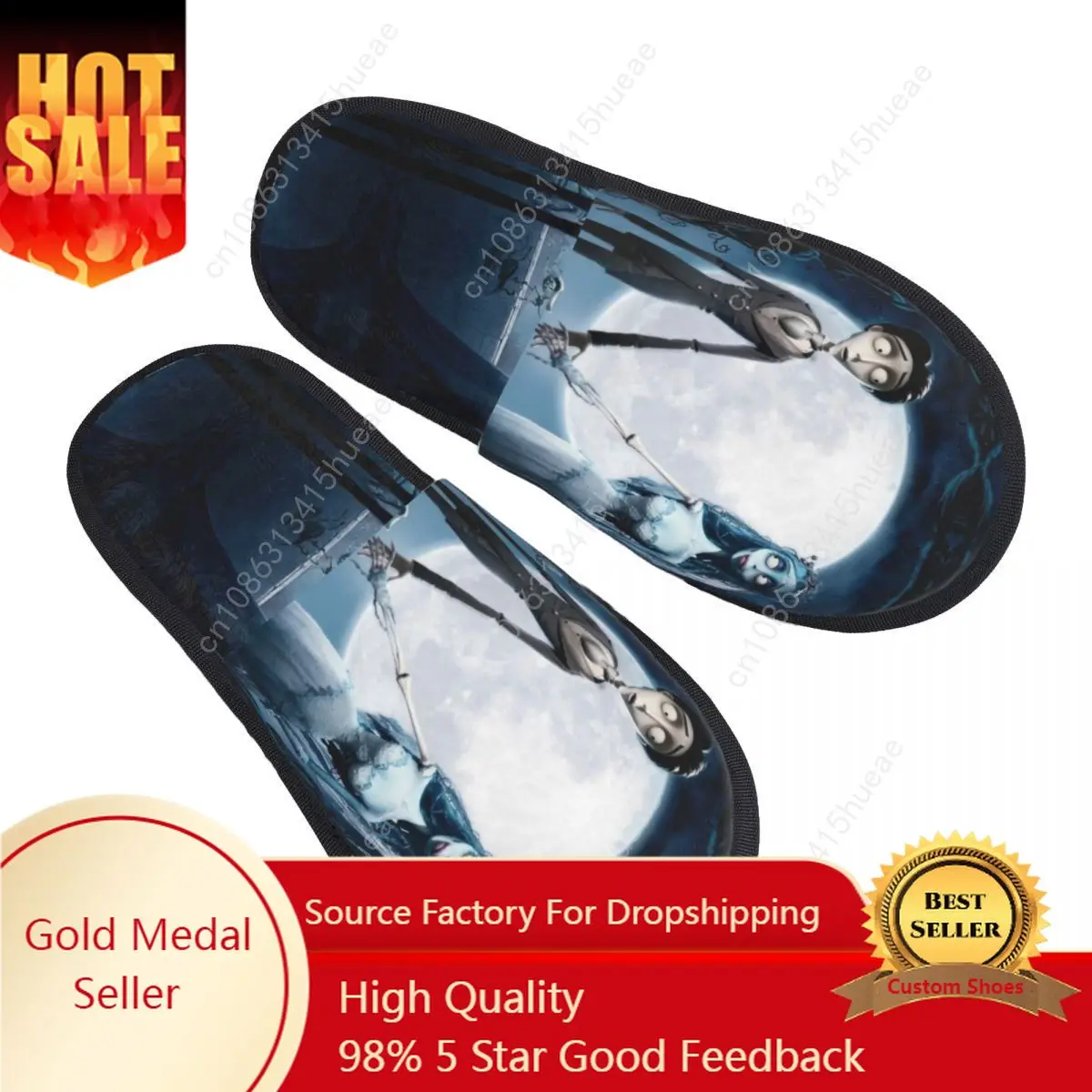 

Corpse Bride Victor House Slippers Women Soft Memory Foam Halloween Horror Scary Movie Slip On Spa Slipper Shoes