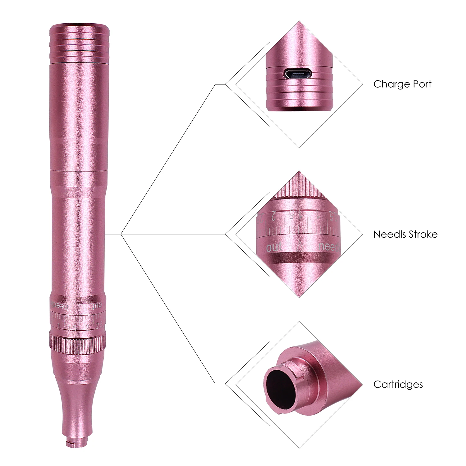 آلة الوشم اللاسلكية الرقمية Microblading ماكياج دائم الحاجب القلم الجمال الفن الوشم بندقية مع الوشم خرطوشة الإبر