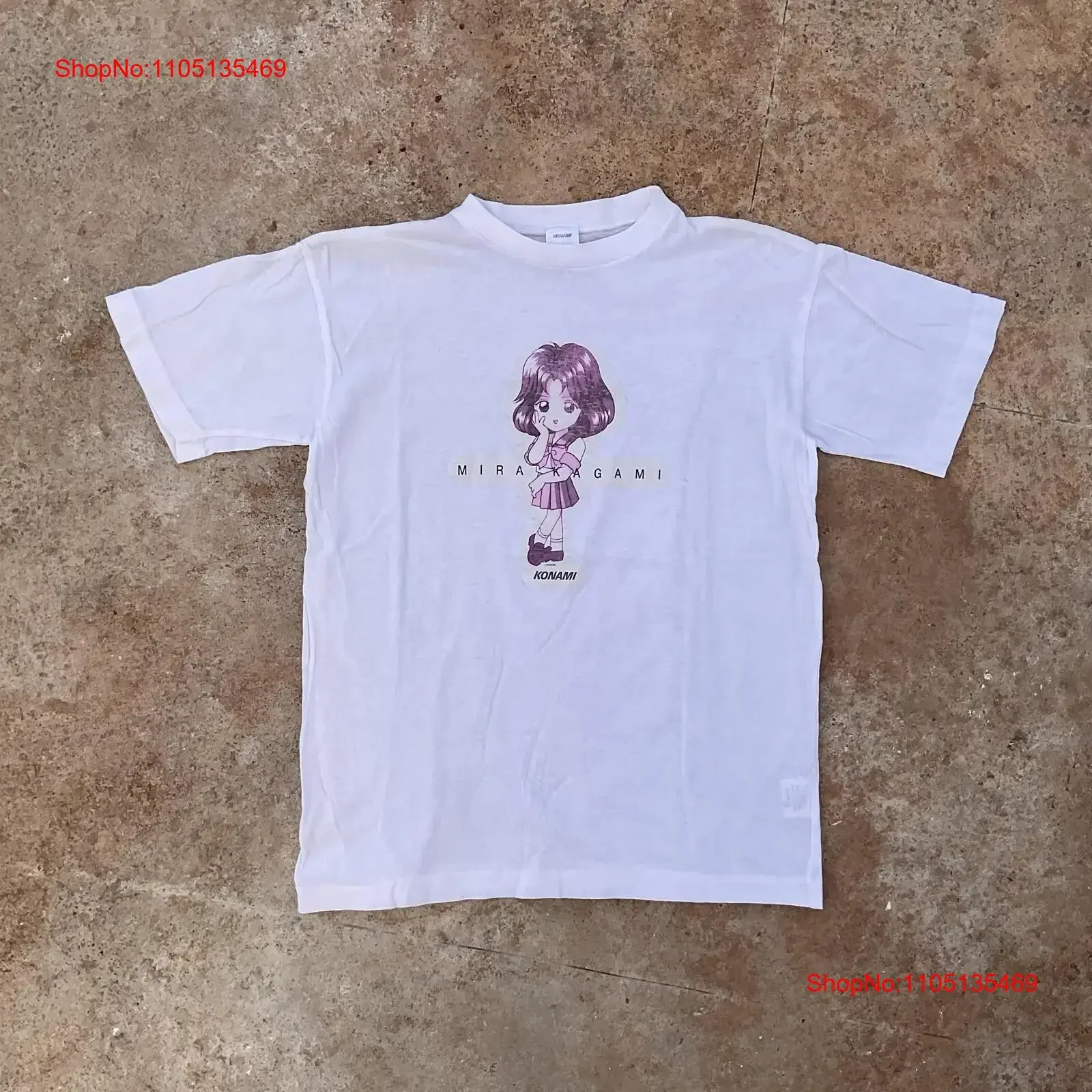 Vintage 90s Tokimeki Memorial Mira Kagami Otome Videojuego Anime Promo camiseta vintage lavado estirado moda streetwear