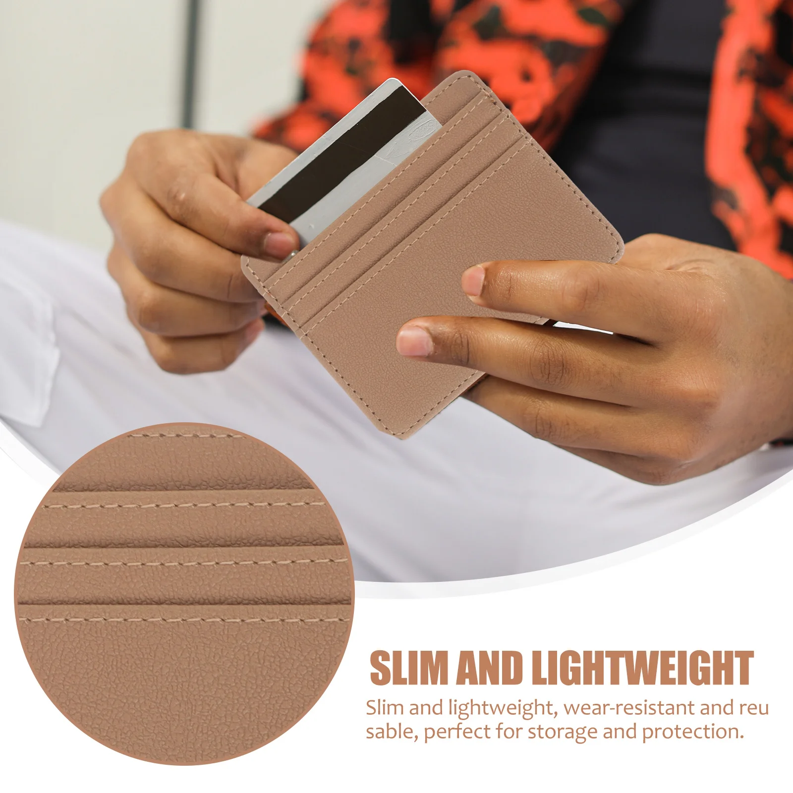 2 قطعة حافظة مضادة للمغناطيسية حامي البنك حامل بولي يوريثان رفيع لتخزين بطاقات الأمان الاجتماعية لحافلة الهوية #5