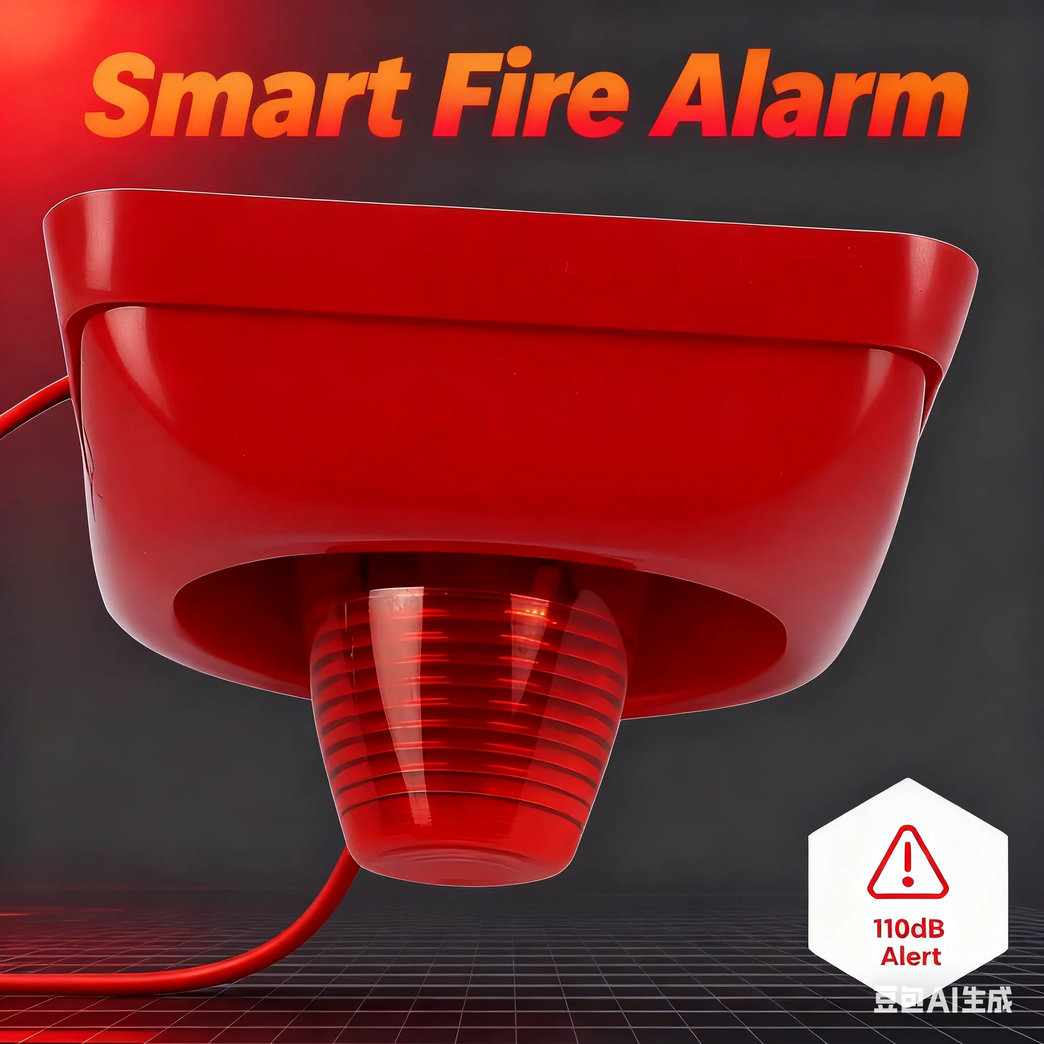 115dB Mini Fire Alarm Strobe Horn - 120/min Flash LED, DC12/24V Wide Voltage, Audible Visual Warning for Fire Safety！