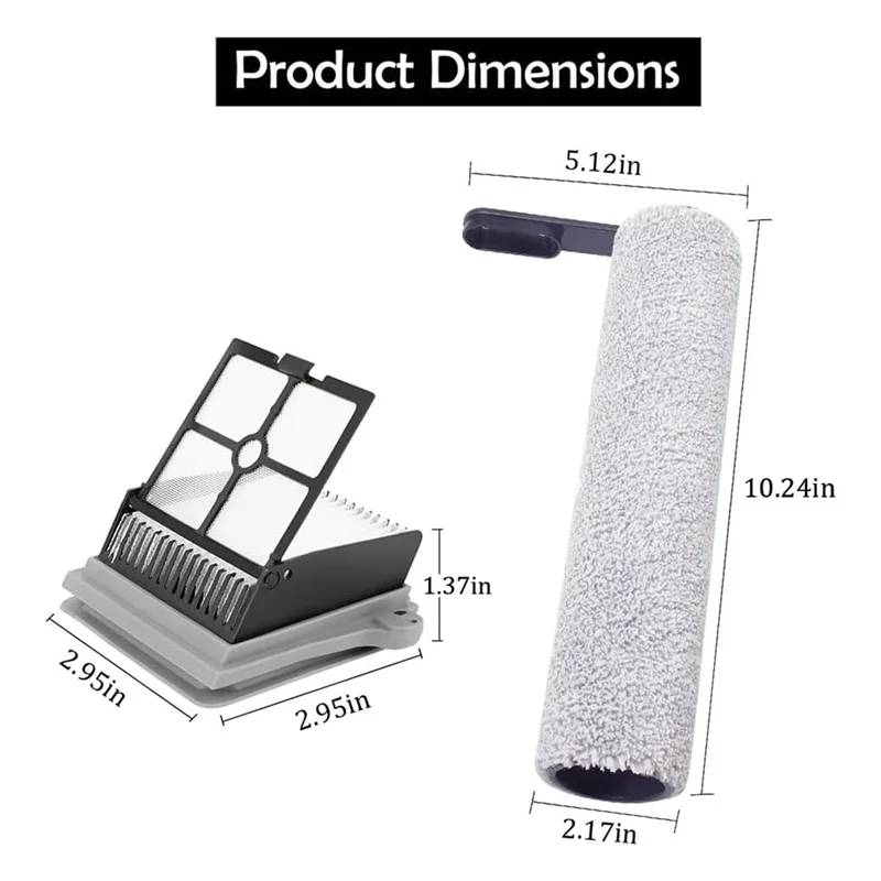 Kit di pezzi di ricambio per filtro HEPA con spazzola a rullo per accessori per aspirapolvere senza fili Tineco Floor ONE S7/Floor One S7pro/3.0 - [Qahk]