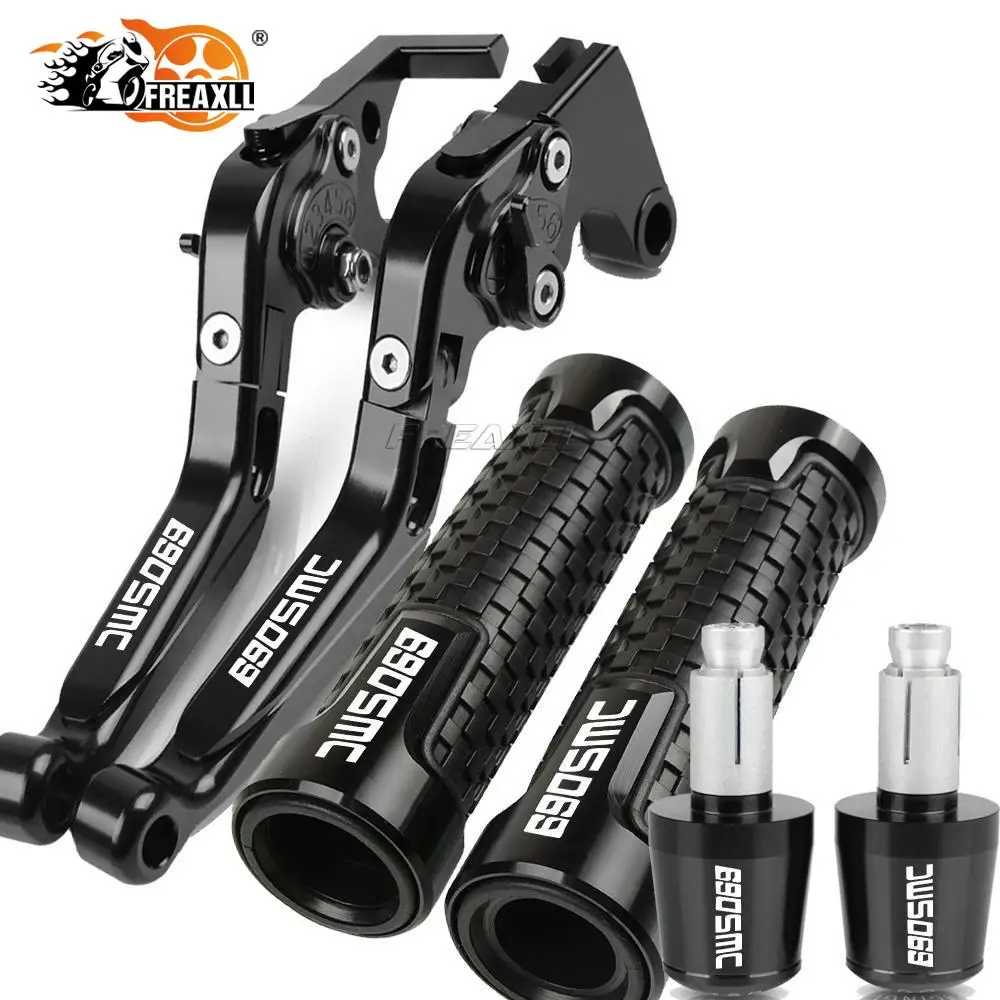 

For 690 SMC 690SMC 2008 2009 2010 2011 2012 2013 Motorcycle Extendable Brake Clutch Levers and Handlebar Hand Grip end Accessory