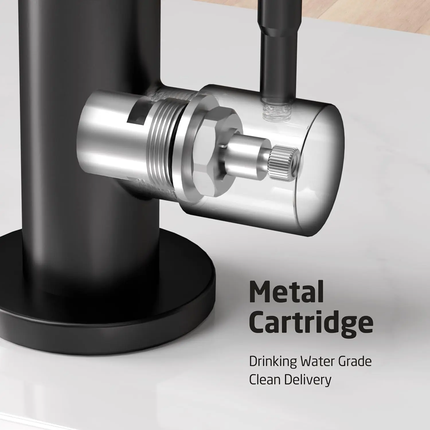 NSF認証済み逆浸透膜蛇口 ブラックRO鉛フリー浄水器蛇口 飲料水蛇口 キッチン蛇口 304ステンレス