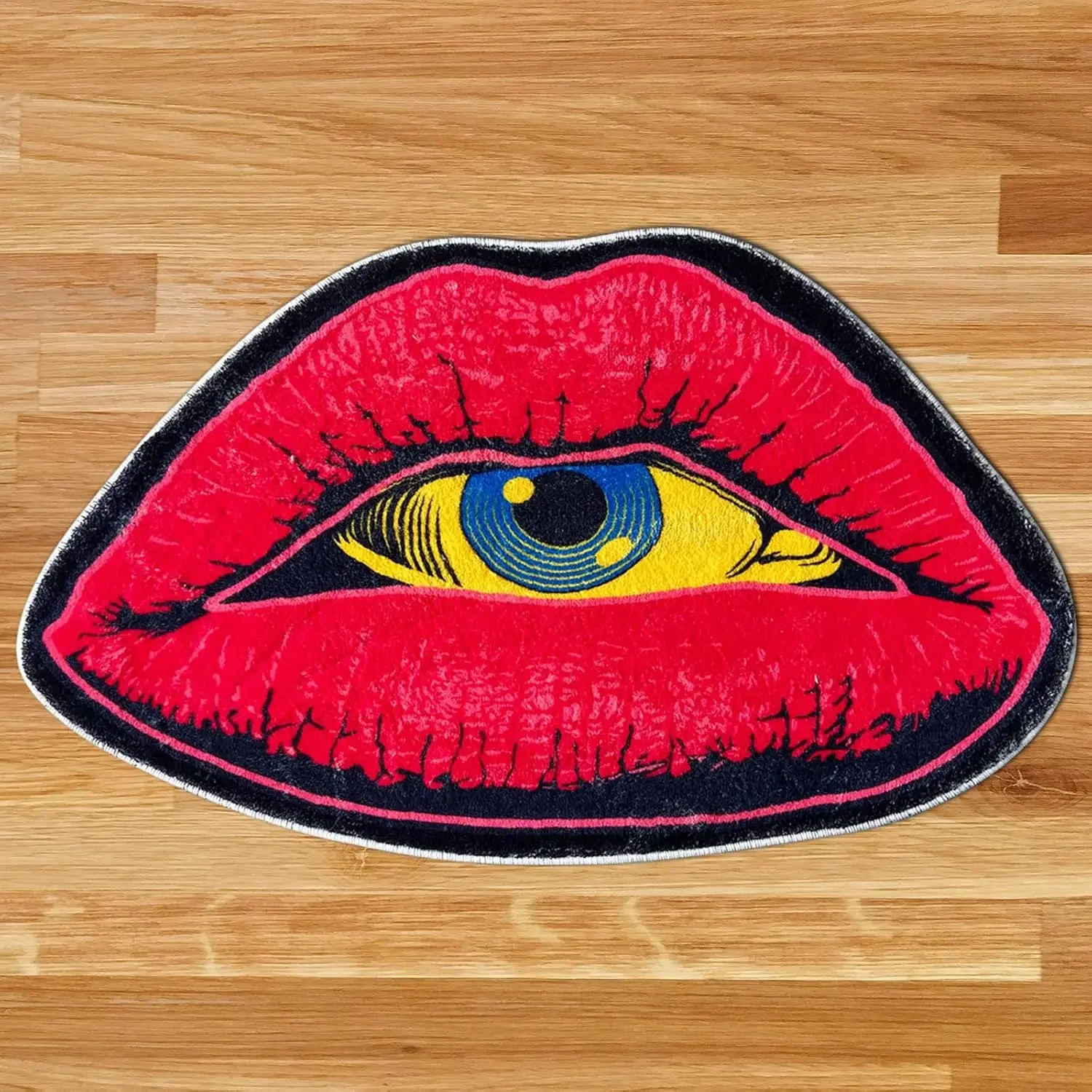

VIKAMA Creative Red Lips Eyes Carpet, Comfortable And Warm Bedroom Decorative Floor Mat, Bathroom Floor Mat, Home Decoration