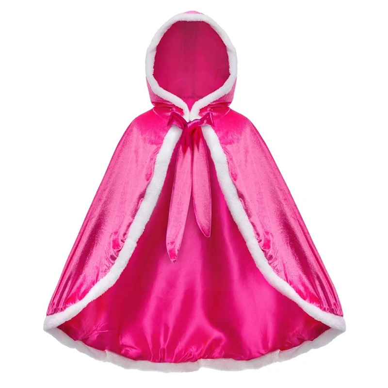 Christmas Children Warm Cloak Girls Princess Hooded Cape Kids Winter Wear Kids Xmas Costume Outfit Party Wear Cosplay