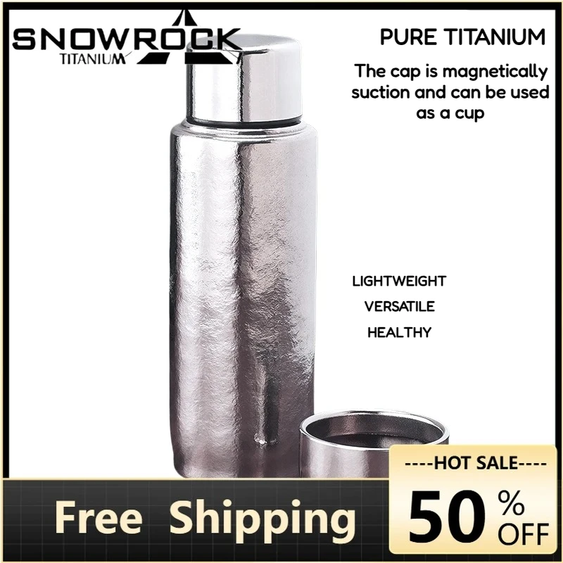 

Термокружка SNOWROCK Tiartisan из чистого титана с магнитной крышкой, 410 мл, для кемпинга, легкая, портативная, для велоспорта, бутылка для воды