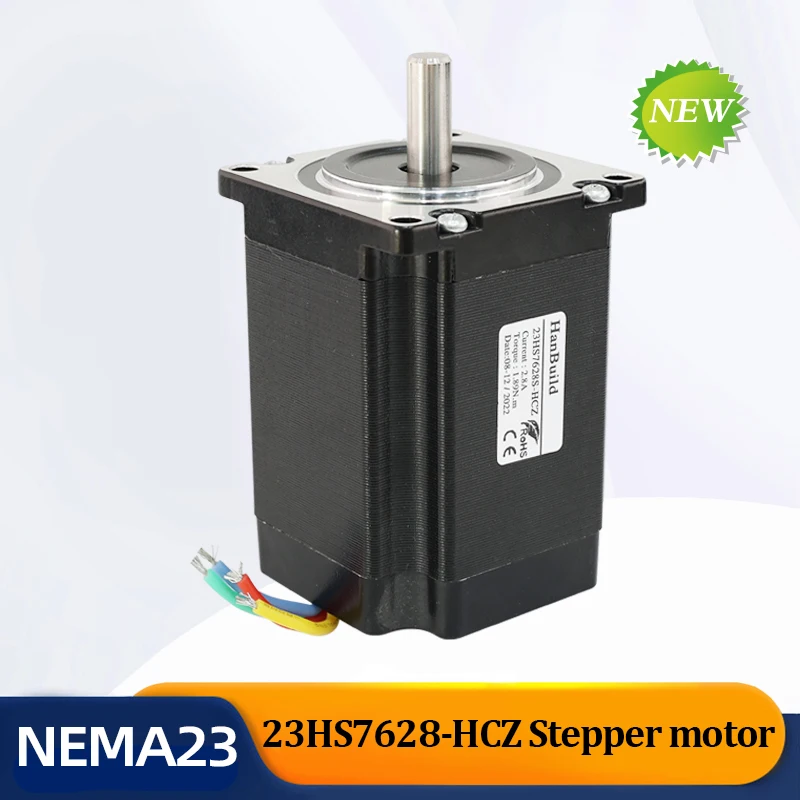 HANBUILD-Nema 23 Motor De Passo, Motor De Coluna Magnética, 2 Fases, 1,8 Graus, 2 Fases, 2.8A Torque, 189N.cm, Laser CNC, 23HS7628-HCZ